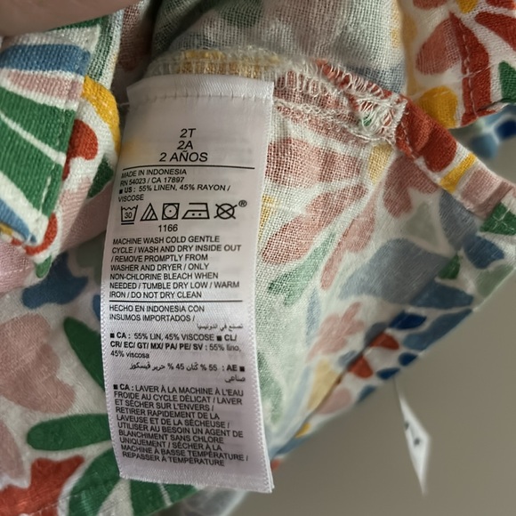 OLD NAVY Boys Tropical Button Down Shirt Linen-Rayon Blend - Picture 4 of 6